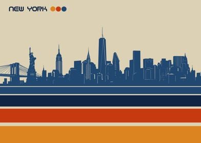 new york skyline retro 3