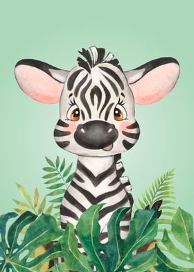 Baby Zebra Jungle Animal' Poster by Siiiiichfried Designs | Displate