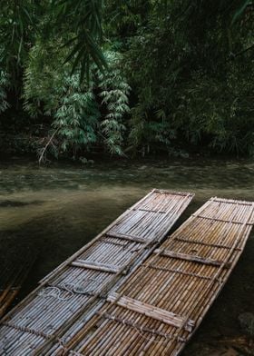 two brown water boat