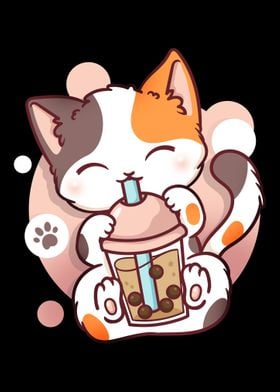 Cat Boba Bubble Tea Anime 