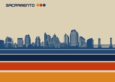 sacramento skyline retro 3