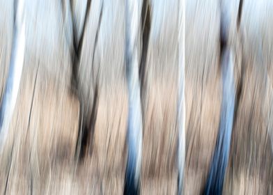 Abstract panning wood tree