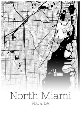 North Miami Florida map 