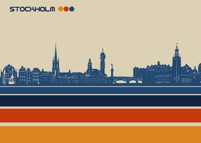 stockholm skyline retro 3