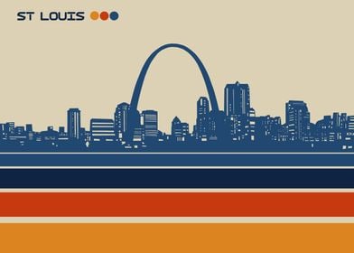 st louis skyline retro 3