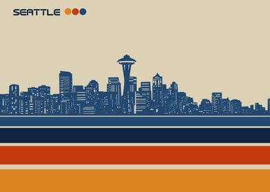 seattle skyline retro 3