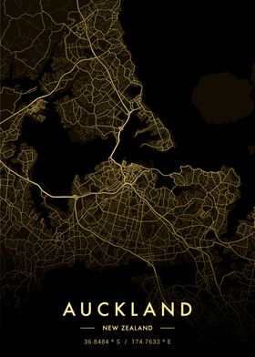 Auckland City Map Gold