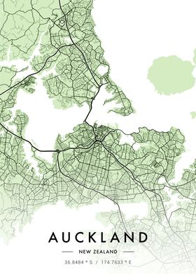 Auckland City Map Green