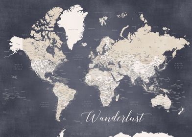 Wanderlust world map Glyn