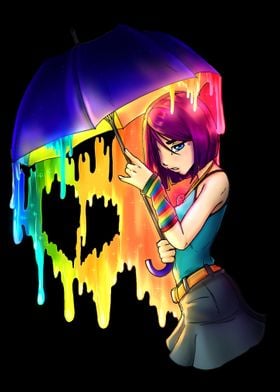 Rainbow rain girl