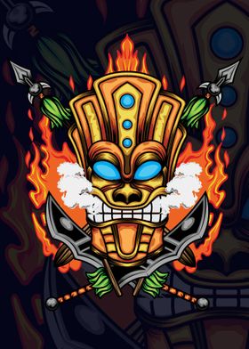 Tiki Mask Illustration 05