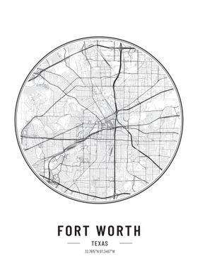 Fort worth texas map