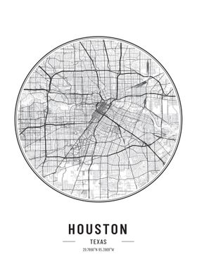 Houston Texas USA map