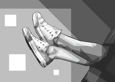 cool shoes grayscale