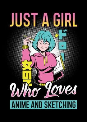 Anime Sketching Girl
