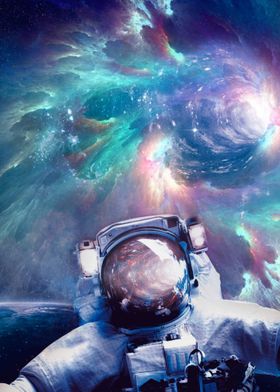 Astronaut Wormhole Space