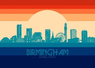 birmingham skyline retro 4