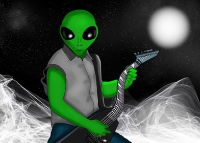 Alien with a wry guitar   