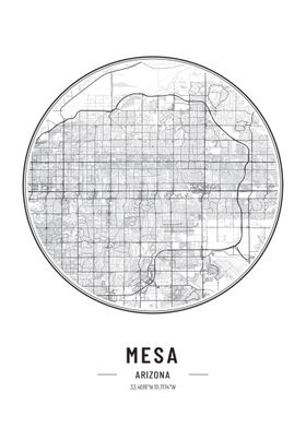 Mesa Arizona usa map