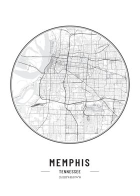 Memphis Tennesee map