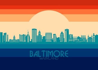 baltimore skyline retro 4