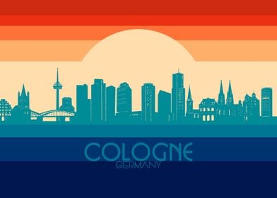 cologne skyline retro 4