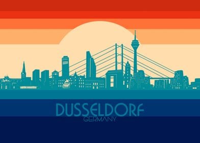 dusseldorf skyline retro 4