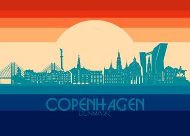 copenhagen skyline retro 4