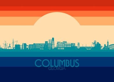 columbus ga skyline retro