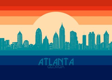 atlanta skyline retro 4