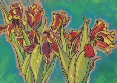 Tulips Sketch Floral Art
