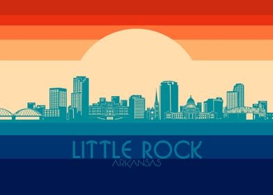 little rock skyline retro