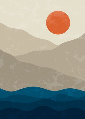 Mountain and Sun Wall Art