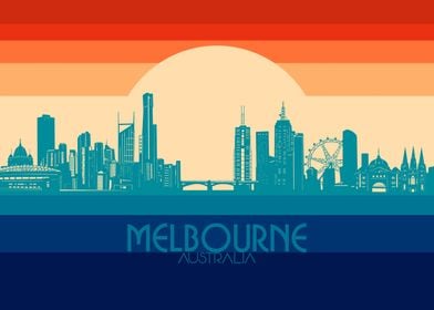 melbourne skyline retro 4