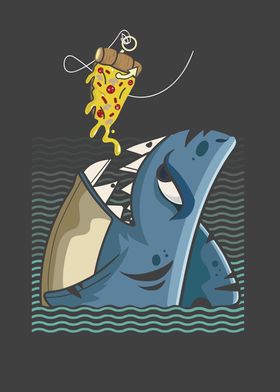 Shark Eating Pizza Food