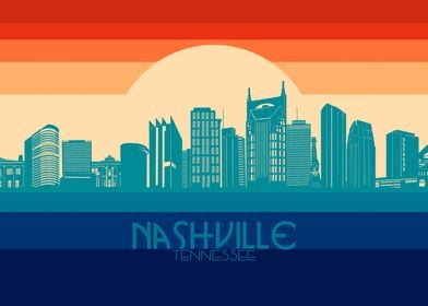 nashville skyline retro 4