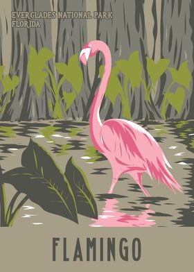 Flamingo in Everglades WPA