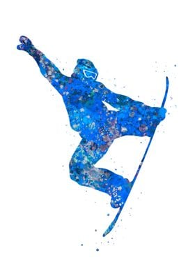 Snowboard blue art