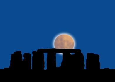 Stonehenge with Moon