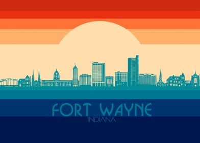 fort wayne skyline retro 4