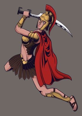 Spartan woman illustration