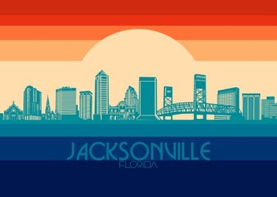 jacksonville skyline retro