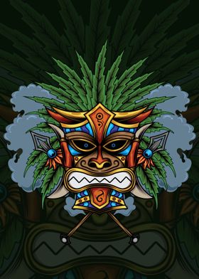 Tiki Mask Illustration 03