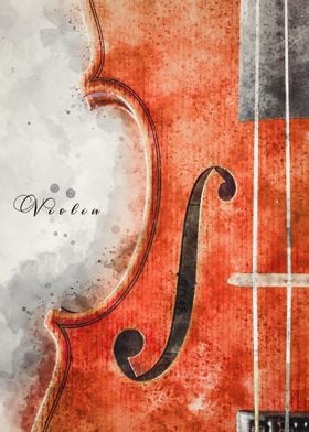 Violin in Watercolor