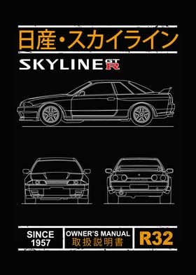 Blueprint of Skyline R32