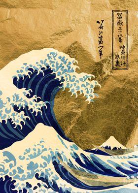 Gold Great Wave Kanagawa