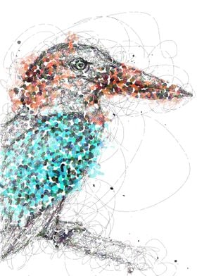 kingfisher pointillize