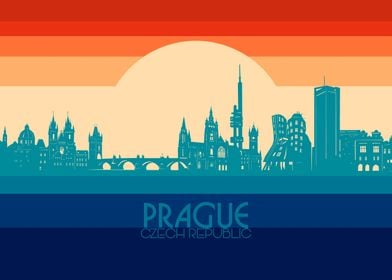 prague skyline retro 4