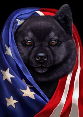 Black Akita USA Patriot