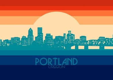 portland skyline retro 4